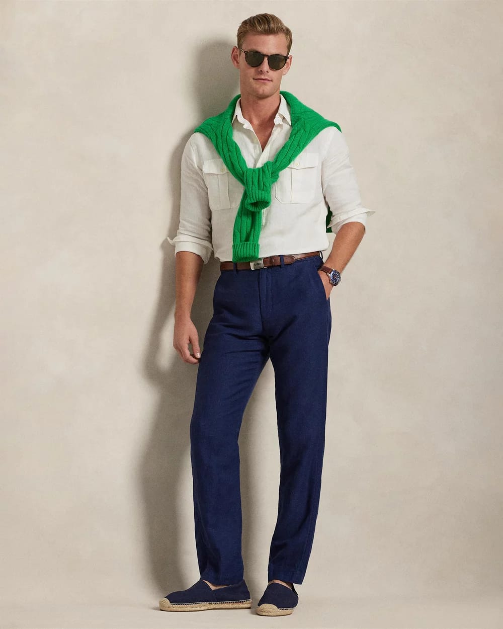 Straight Fit Houndstooth Twill Pants - Image 4