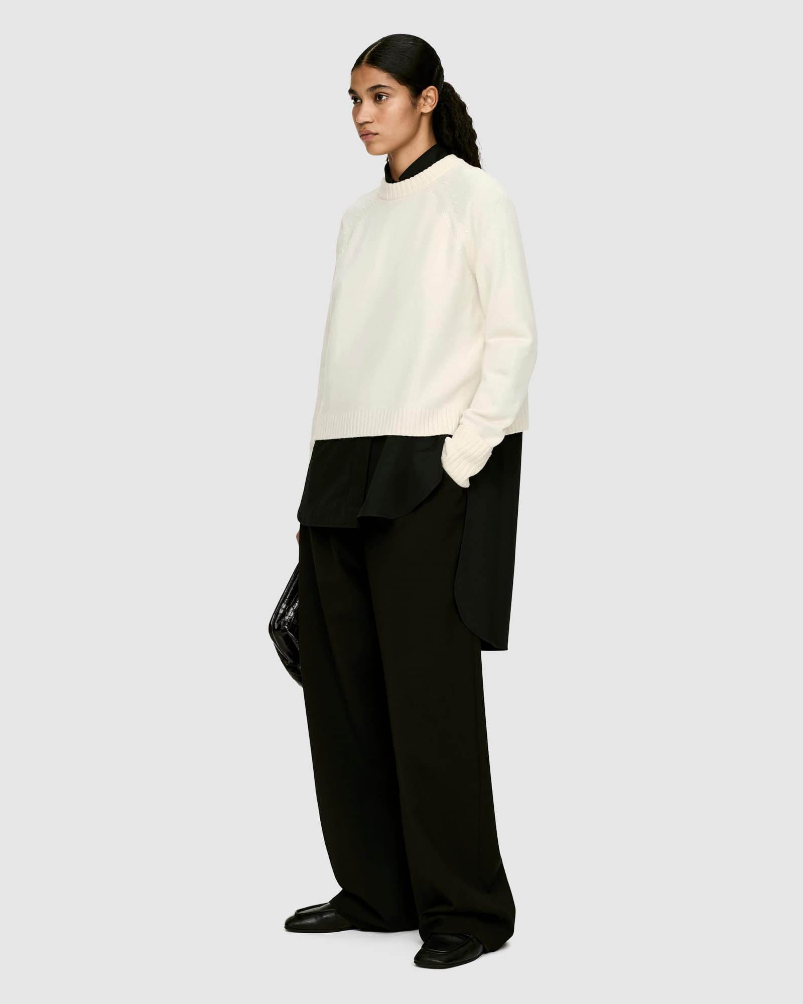 Folded Sleeve Wool Jumper - Image 2