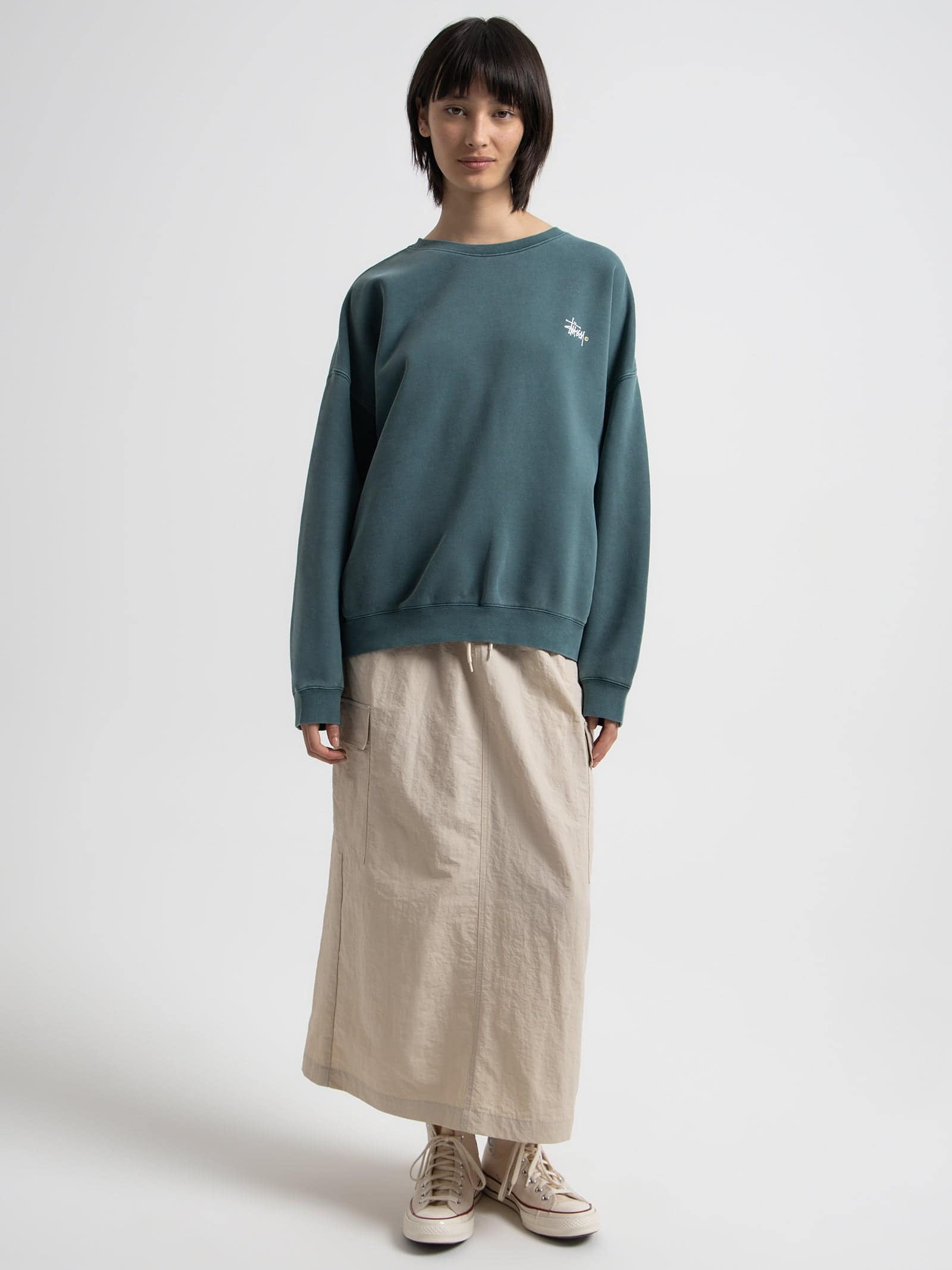 Nylon Cargo Midi Skirt